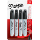 Sharpie - Marqueurs permanents − Pointe biseautée − Noir − Paquet de 4-La pointe biseautée polyvalente permet deux largeurs de traits - large ou fin