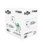 Globe Commercial - Papier hygiénique standard TT100 - 1 épaisseur - Blanc - 1 000 feuilles/paquet - Paquet de 48-Rouleaux emballés individuellement pour une meilleure hygiène