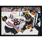Connor Bedard 20x29 Blackhawks vs Crosby - Toile encadree - 31" x 22"-Impression sur toile de qualité supérieure avec bordures enveloppées