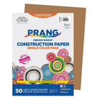 Prang - Papier construction, brun pâle, 9 po x 12 po, 50 feuilles-Papier de construction épais en bois de pâte mécanique