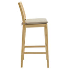 Modway - Ovard Bois et rotin Tabouret de bar - Naturel-Tissu d’ameublement