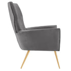 Modway - Renata Bouton touffé Performance Velvet Fauteuil - Gris-Rembourrage en mousse dense
