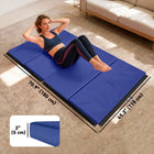 Soozier - Tapis De Gymnastique Pliant 4 pi l x 6 pi L x 2 po P - Tapis D’Exercice Avec Poignées Pour Yoga - Mma - Arts Martiaux - Bleu-Surface en cuir PU non absorbante, résistante au feu, à la perforation et à la moisissure    