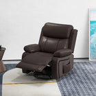 HOMCOM - Fauteuil inclinable manuel avec massage par vibration - brun-Rembourrage surdimensionné en mousse haute densité avec un système de ressorts ensachés pour une expérience confortable 