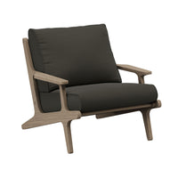 Modway - Saratoga Terrasse extérieure Bois de teck Fauteuil, Gris silex-Fauteuil extérieur en bois de teck