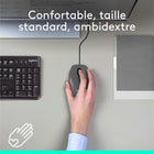 Logitech M100 Souris USB Filaire Ambidextre - Gris-La souris PC taille standard, forme ambidextre est conçue pour satisfaire votre main droite ou gauche, pour que vous soyez confortable même après des heures d'utilisation
