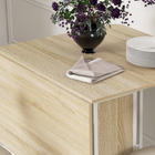 HOMCOM - Table à manger pliante à roulettes 51 po avec plateau rabattable et étagère de rangement pour 6 personnes - bois naturel-Bords arrondis pour plus de sécurité dans la maison 