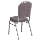 Chaise de banquet HERCULES empilable, dossier couronne, tissu à chevrons, siège épais 2 1/2 po, cadre argenté (FD-C01-S-12-GG)-Conception à dossier couronne