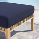 Modway - Clearwater Terrasse extérieure Bois de teck Ottoman in Marine grise-Sangle de corde tressée