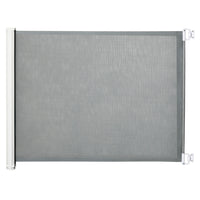 PawHut - Porte de Sécurité pour Animaux Rétractable - Gris-Convient aux ouvertures de moins de 45,3 po (115 cm) – parfait pour les escaliers, couloirs et corridors