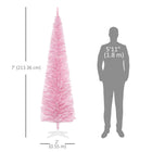 HOMCOM - Sapin de Noël artificiel 7' mince - décoration de fête - rose-Les branches sont ignifuges, pour assurer la sécurité Note : Uniquement pour un usage intérieur, pas pour l'extérieur Afin d'obtenir un aspect complet, s'il vous plaît étaler toutes les branches individuelles pour obtenir le meilleur look possible de l'arbre, vous suggère de prendre environ 30 minutes pour former l'arbre Seul l'arbre avec son support est inclus. Les ornements NE SONT PAS INCLUS et sont utilisés uniquement pour l'effet