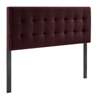 Modway - Lily Velours de performance résistant aux taches Tête de lit Queen size, Mûrier-Sellerie en velours Performance résistante aux taches