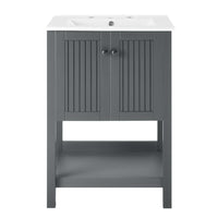 Modway - Steam 24" Vanette de salle de bain - Gris blanc-Vanité de salle de bain moderne