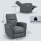 HOMCOM - Fauteuil inclinable électrique avec ports USB - gris charbon-Inclinaison fluide à 137° pour lire, faire la sieste ou regarder la télévision   