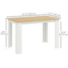 HOMCOM - Table à manger moderne 47 po avec effet bois - chêne-Structure solide et pieds triangulaires assurant un soutien et une durabilité renforcés 