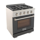 Kucht - 30 po Série KFX-X Cuisinière Pro Style au gaz propane - Acier inoxydable/Gris ciment-Brûleur rocket power de 21 000 btu pour un saisissage rapide