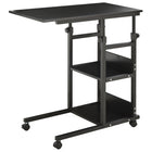 HOMCOM - Bureau debout mobile - 31 po L x 15,75 po l x 32,25 po H - noir-Conception à 3 niveaux, offre une grande capacité 