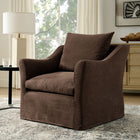 Modway - Somerset Mélange de lin Fauteuil - Cacao-Conception de bras courbé en pente