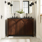 Modway - Appia Double évier 48" Vanette de salle de bain - Noir noyer-Construction en parement de bois de manguier et MDF