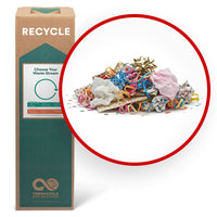TerraCycle - Papier d'emballage et déchets cadeaux - Zero Waste Box- Moyenne-Veuillez nous envoyer tout type de papier d'emballage, de ruban, de nœuds, de papier de soie ou de fournitures de fête telles que des guirlandes et des confettis.