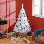 HOMCOM - Arbre de Noël artificiel de 5' avec 536 pointes de branches support métallique blanc-Sûr, stable et facile à ranger grâce au support métallique pliant stable 