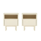Manhattan Comfort - Ensemble de 2 tables de nuit modernes Ella 39,4" - Crème-Table de nuit moderne pour chambre et salon lot de 2