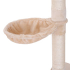 PawHut - Arbre à chat 102 po à 5 niveaux, tour du sol au plafond, centre d’activités pour chat avec griffoir, beige-Hauteur réglable de 90,6 po à 102,4 po H 
