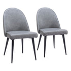 Zuo - Silloth Chaise de salle à manger sans accoudoirs - Gris - Ensemble de 2-Assemblage requis