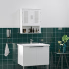 kleankin - Armoire de salle de bain moderne - blanc-Étagère ajustable pour répondre à vos différents besoins de rangement