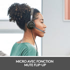 Logitech Zone 750 Casque Filaire On-Ear avec micro anti-bruit avancé-Restez à jour en téléchargeant le dernier firmware via Logi Tune* ; personnalisez et contrôlez votre casque ainsi que le volume, mute, sidenote et plus