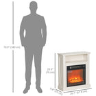HOMCOM - Foyer électrique 27 po avec manteau et télécommande, blanc-La minuterie permet d'éteindre l'appareil pendant 0,5 à 6 heures  