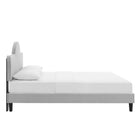 Modway - Soleil Performance Velvet Lit plein, Gris clair-Capacité de poids du cadre de lit : 800 lb