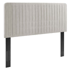 Modway - Milenna Chenal Touffé Tissu rembourré Tête de lit complète/Queen, Flocons d’avoine-Tête de lit Channel Tufted Full/Queen