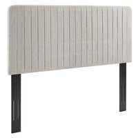 Modway - Milenna Chenal Touffé Tissu rembourré Tête de lit complète/Queen, Flocons d’avoine-Tête de lit Channel Tufted Full/Queen
