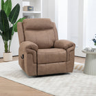 HOMCOM - Fauteuil inclinable manuel avec massage par vibration et poches latérales - brun-S’incline jusqu’à 135° grâce à un mécanisme à languette et un repose-pieds 