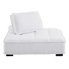 Modway - Saunter Touffe Tissu Chaise sans accoudoir - Blanc-Capsules de pied non marquées