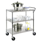 Seville Classics â€“ Chariot utilitaire commercial ultra zinc à 3 tablettes-L'ensemble de l'unité peut contenir jusqu'à 500 lb (226 kg)