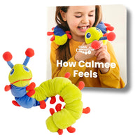 The Calm Caterpillar - Calmee la chenille et comment se sent Calmee-Calmee, l'outil de respiration en peluche douce, permet aux enfants de vivre une expérience sensorielle tout en pratiquant la respiration