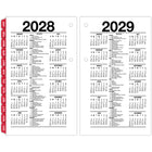 AT-A-GLANCE – Recharge de calendrier de bureau quotidien 2027 avec onglets mensuels 2 pages/jour – 6 po H x 3 1/2 po l – anglais-Deux pages par semaine