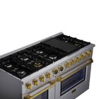 Kucht - 60 po Série KXP Cuisinière double énergie Propane - Acier inoxydable/Or-Les brûleurs scellés facilitent le nettoyage de la surface de cuisson