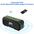 MyBat - Enceinte d'extérieur sans fil, portable, robuste et étanche - Vert armée-Connexion double TWS : Possibilité de jumeler deux enceintes Outback pour une expérience sonore immersive en stéréo.