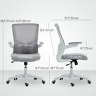HOMCOM - Chaise de bureau ergonomique avec soutien lombaire - gris-Hauteur du siège et fonction d'inclinaison réglables pour un confort optimal 