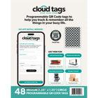 Cloud Tags - 10112 programmables QR Étiquettes - Paquet de 48-Autocollants de codes QR programmables multi-usages.