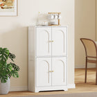 HOMCOM - Armoire de cuisine moderne à 4 niveaux 43 po - blanc-Étagères réglables à trois niveaux pour plus de flexibilité 