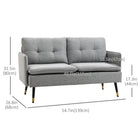 HOMCOM - Canapé loveseat 55 po avec dossier capitonné à boutons - gris-Les coussins de dossier et d'assise généreusement rembourrés offrent soutien et détente 