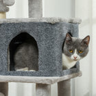 PawHut - Arbre à chat 41 po avec poteaux à griffer, lit, condo - gris clair-Kit anti-basculement inclus pour une sécurité et une stabilité accrues 
