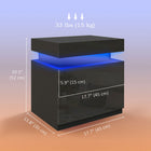 HOMCOM - Table de nuit avec lumières LED et 2 tiroirs - noir-Deux tiroirs spacieux pour un grand espace de rangement 
