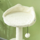 PawHut - Arbre à chat 31 po avec poteaux à griffer, condo, lits - balle jouet-Couleur : Blanc crème 