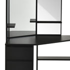 HOMCOM - Coiffeuse d'angle avec miroir - 43,7 po L x 22,1 po l x 55,6 po H - noir-Matériau : Panneau de particules 