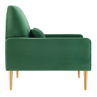 Modway - Liliana Performance Velvet Fauteuil - Émeraude-Rembourrage en mousse dense